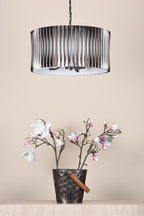 Netra 3 Light Pendant Satin Bronze and Ivory