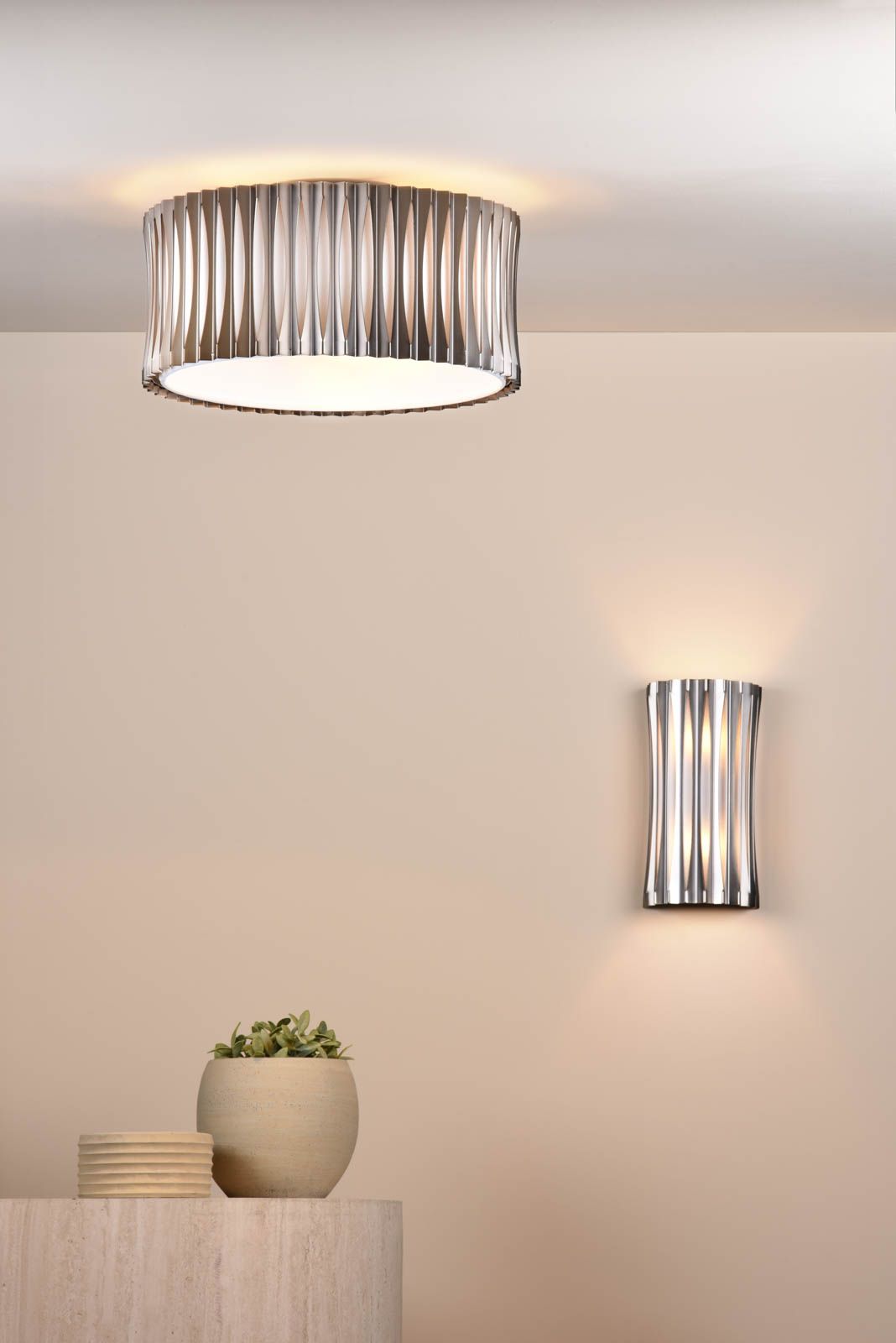 Netra 2 Light Wall Light Satin Bronze and Ivory