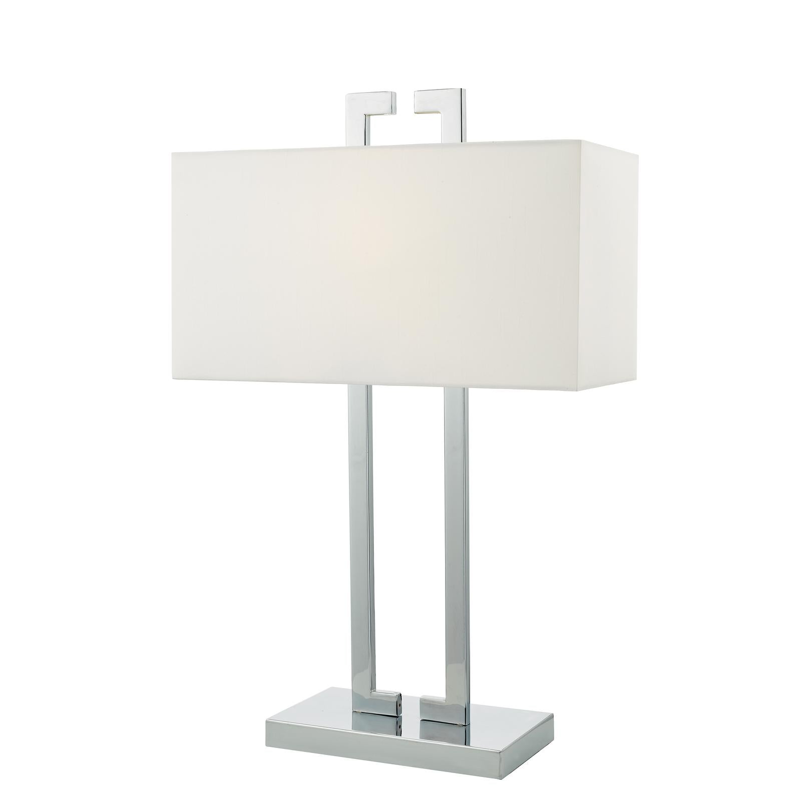 Nile Table Lamps Polished Chrome With Shade