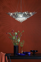 Nimbus 9 Light Chandelier Crystal and Polished Chrome