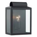 Notary Outdoor Wall Light Black Glass IP44
