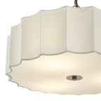 Noura 3 Light Pendant Ivory and Antique Bronze