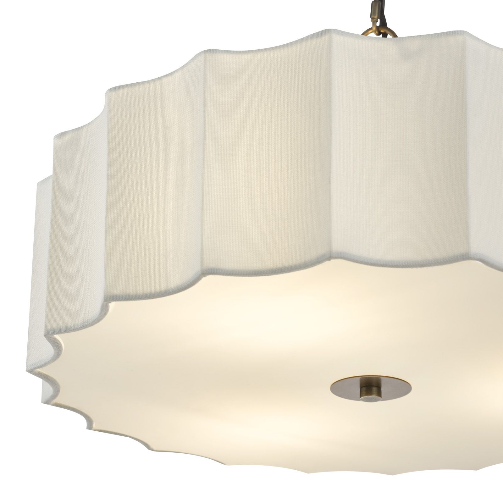 Noura 3 Light Pendant Ivory and Antique Bronze