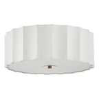 Noura 3 Light Flush Ivory and White