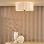 Noura 3 Light Flush Ivory and White