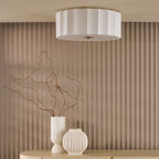 Noura 3 Light Flush Ivory and White