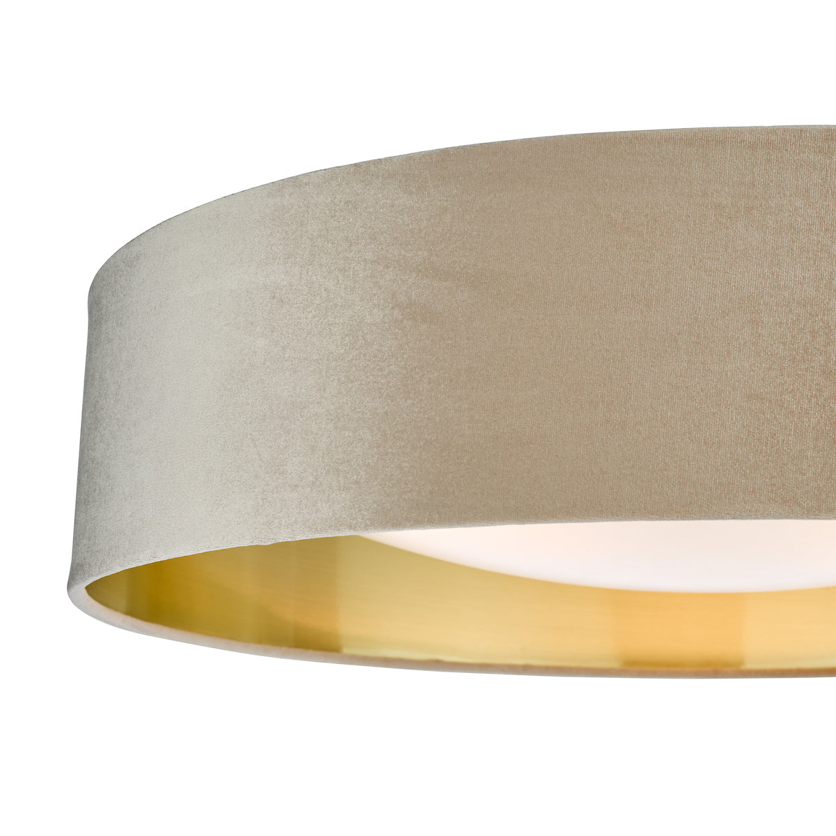 Nysa 3 Light Flush Velvet Taupe Shade 60cm