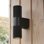 Obi 2 Light Outdoor Wall Light Matt Black IP54
