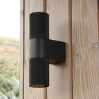 Obi 2 Light Outdoor Wall Light Matt Black IP54