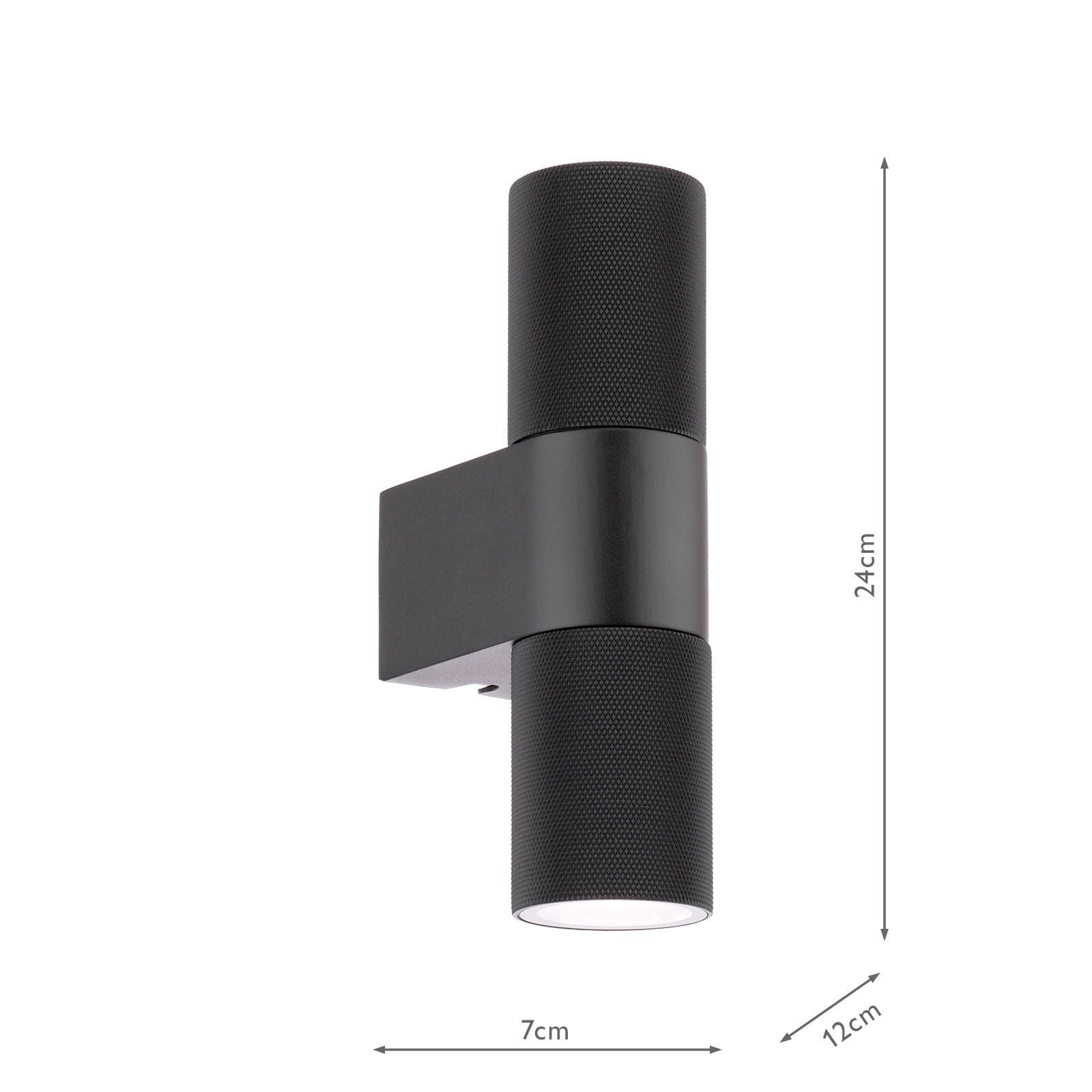 Obi 2 Light Outdoor Wall Light Matt Black IP54