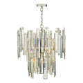 Odile 6 Light Pendant Champagne Crystal Polished Nickel Frame