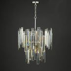 Odile 6 Light Pendant Champagne Crystal Polished Nickel Frame