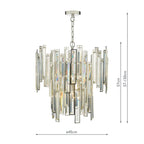 Odile 6 Light Pendant Champagne Crystal Polished Nickel Frame