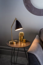 Olly Task Table Lamps Antique Brass Black