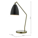 Olly Task Table Lamps Antique Brass Black