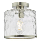 Olsen Semi-Flush Satin Chrome and Glass