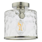 Olsen Semi-Flush Satin Chrome and Glass