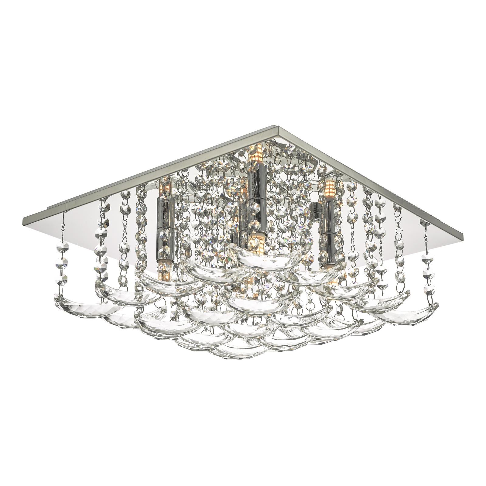 Orella 5 Light Flush Polished Chrome & Crystal