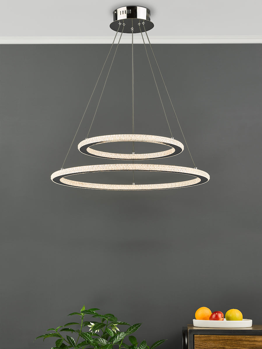 Orion 2 Ring Pendant Polished Chrome LED