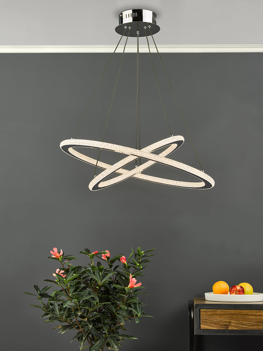Orion 2 Ring Pendant Polished Chrome LED