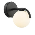 Orlena Wall Light Matt Black and Opal Glass