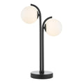 Orlena 2 Light Table Lamps Matt Black and Opal Glass