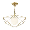 Orsini 1 Light Pendant Antique Gold Opal Glass Shade