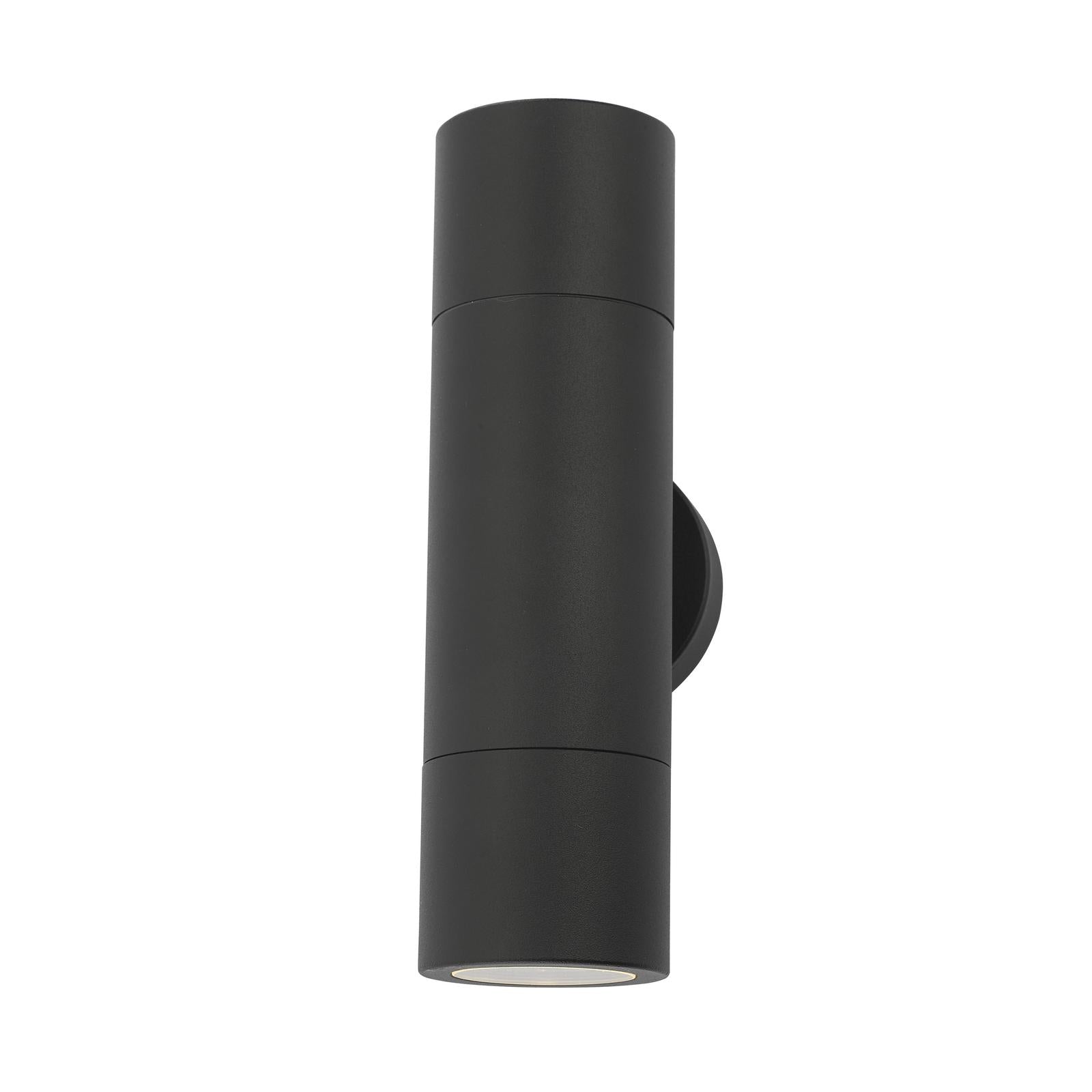 Black outdoor wall light with up and down lighting