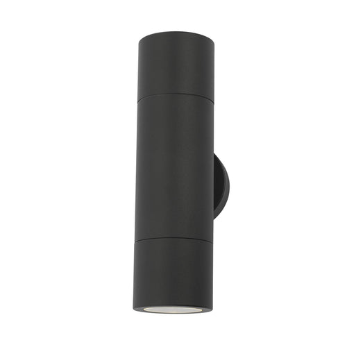 Black outdoor wall light with up and down lighting