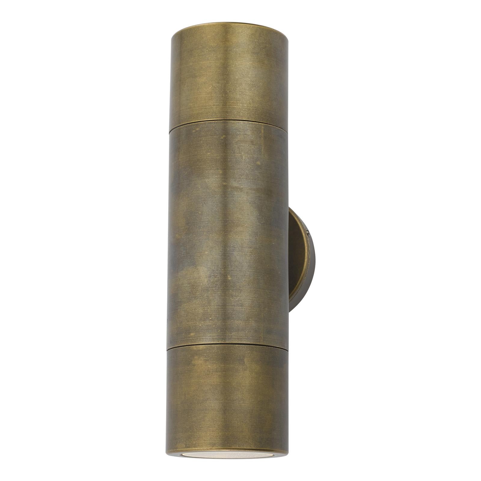 Ortega Outdoor 2 Light Wall Light Natural Brass IP65