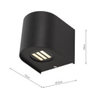 DAR Orville LED Outdoor Wall Light Matt Black Up Down IP44