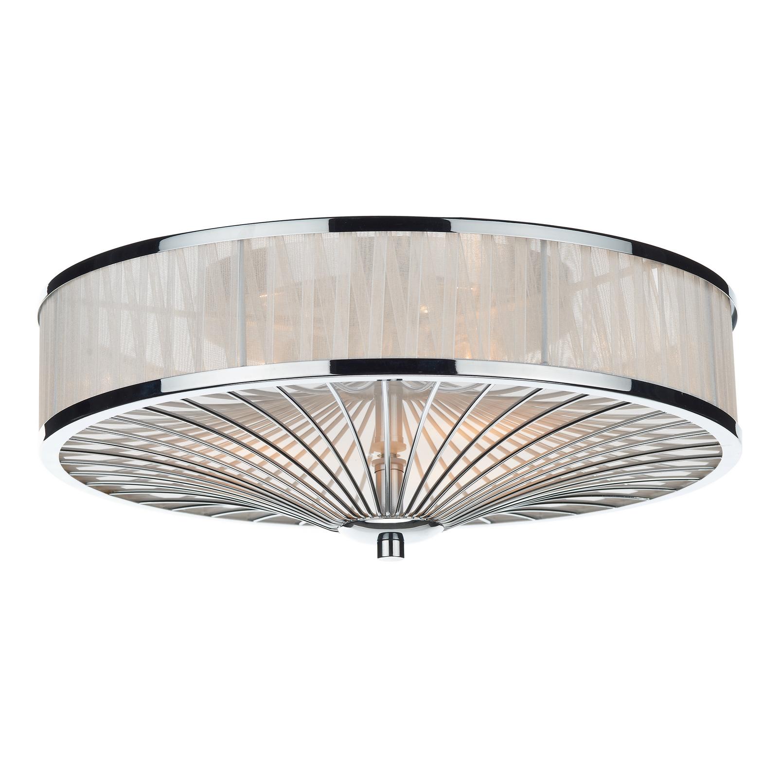 Decorative chrome ceiling light with diffused glow