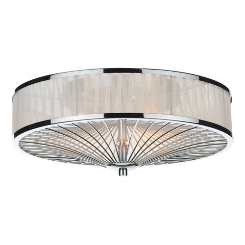 Decorative chrome ceiling light with diffused glow