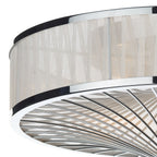 DAR Oslo 3 Light Flush Ceiling Light Chrome White Glass