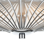 DAR Oslo 3 Light Flush Ceiling Light Chrome White Glass