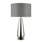 Pablo Table Lamps Black Chrome Smoked Glass With Shade
