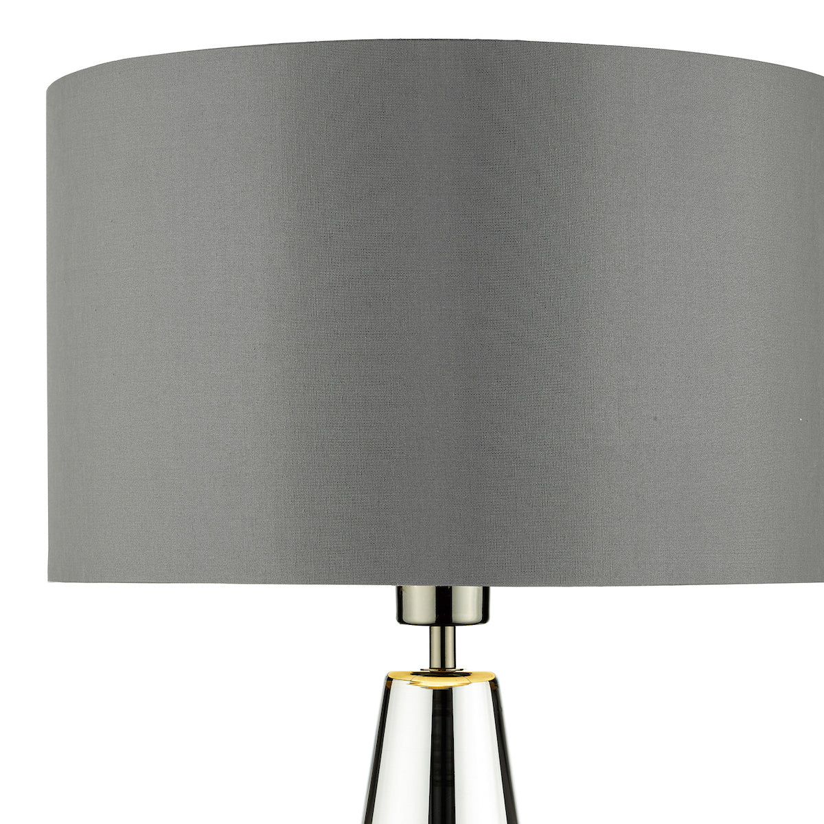 Pablo Table Lamps Black Chrome Smoked Glass With Shade