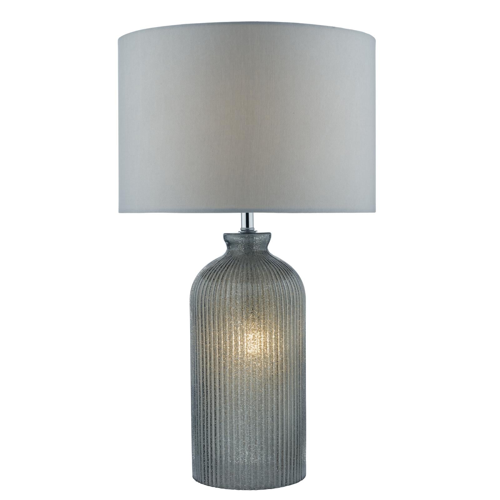 Pamplona Dual Light Table Lamps Grey Glass With Shade