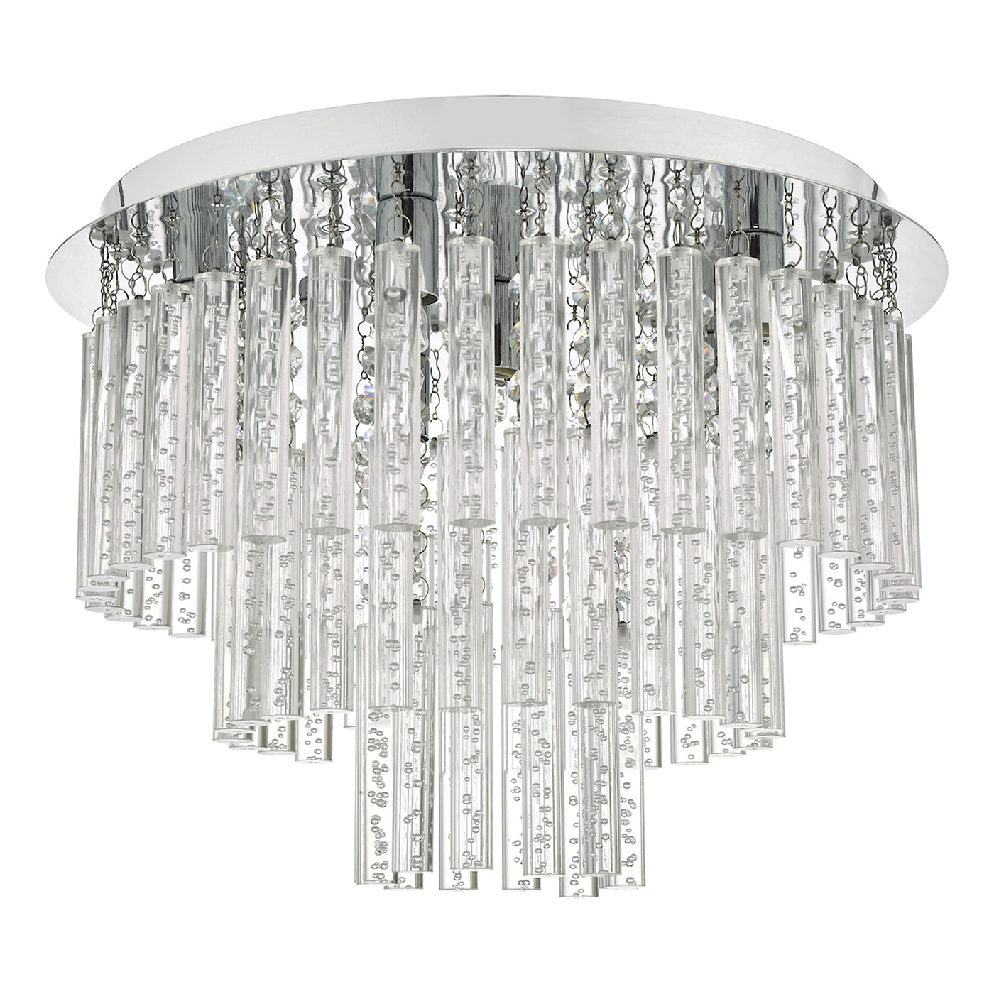 Paulita Bathroom 5 Light Flush Polished Chrome Glass IP44