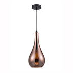 Droplet Copper Finish Glass Pendant