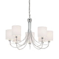 Phantom Polished Chrome 7-Light Pendant with White Shades