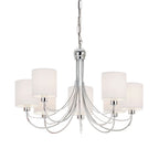 Phantom Polished Chrome 7-Light Pendant with White Shades