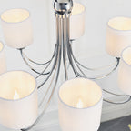 Phantom Polished Chrome 7-Light Pendant with White Shades