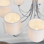 Phantom Polished Chrome 7-Light Pendant with White Shades