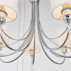Phantom Polished Chrome 7-Light Pendant with White Shades
