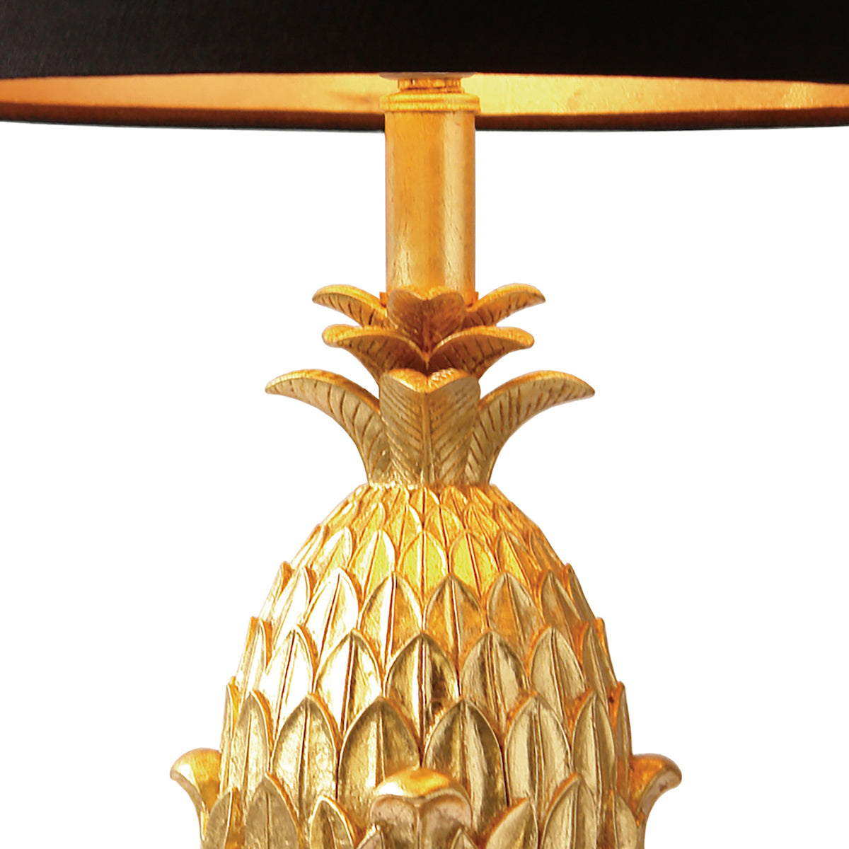 Pineapple Table Lamps Gold With Shade