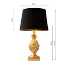 Pineapple Table Lamps Gold With Shade