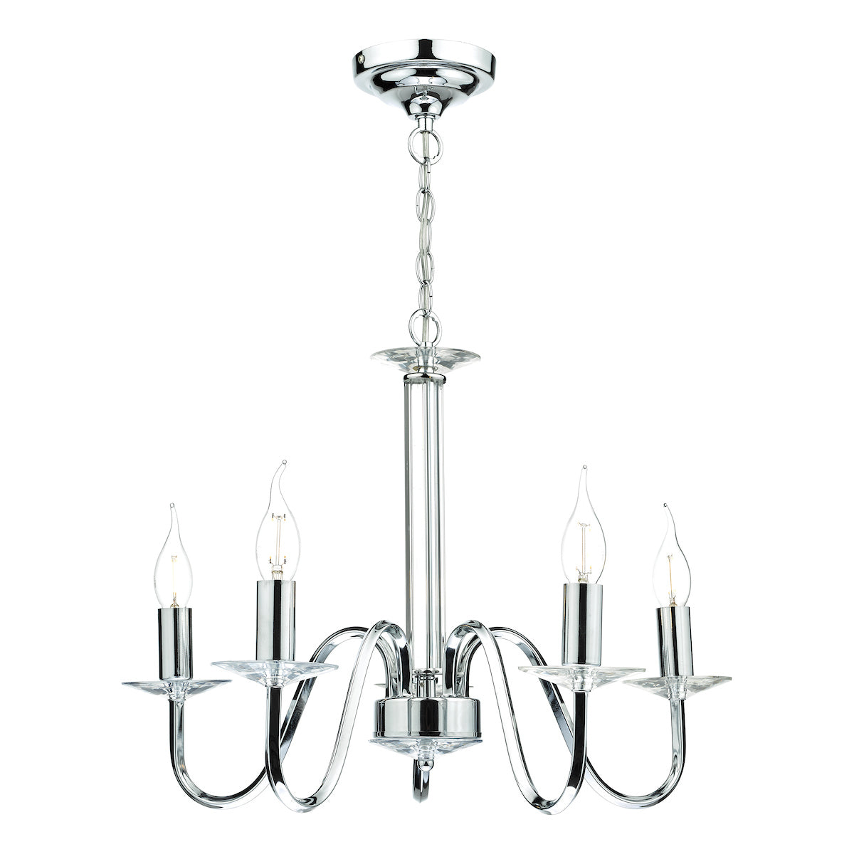 Pique 5 Light Polished Chrome Clear Crystal Detail