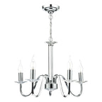 Pique 5 Light Polished Chrome Clear Crystal Detail