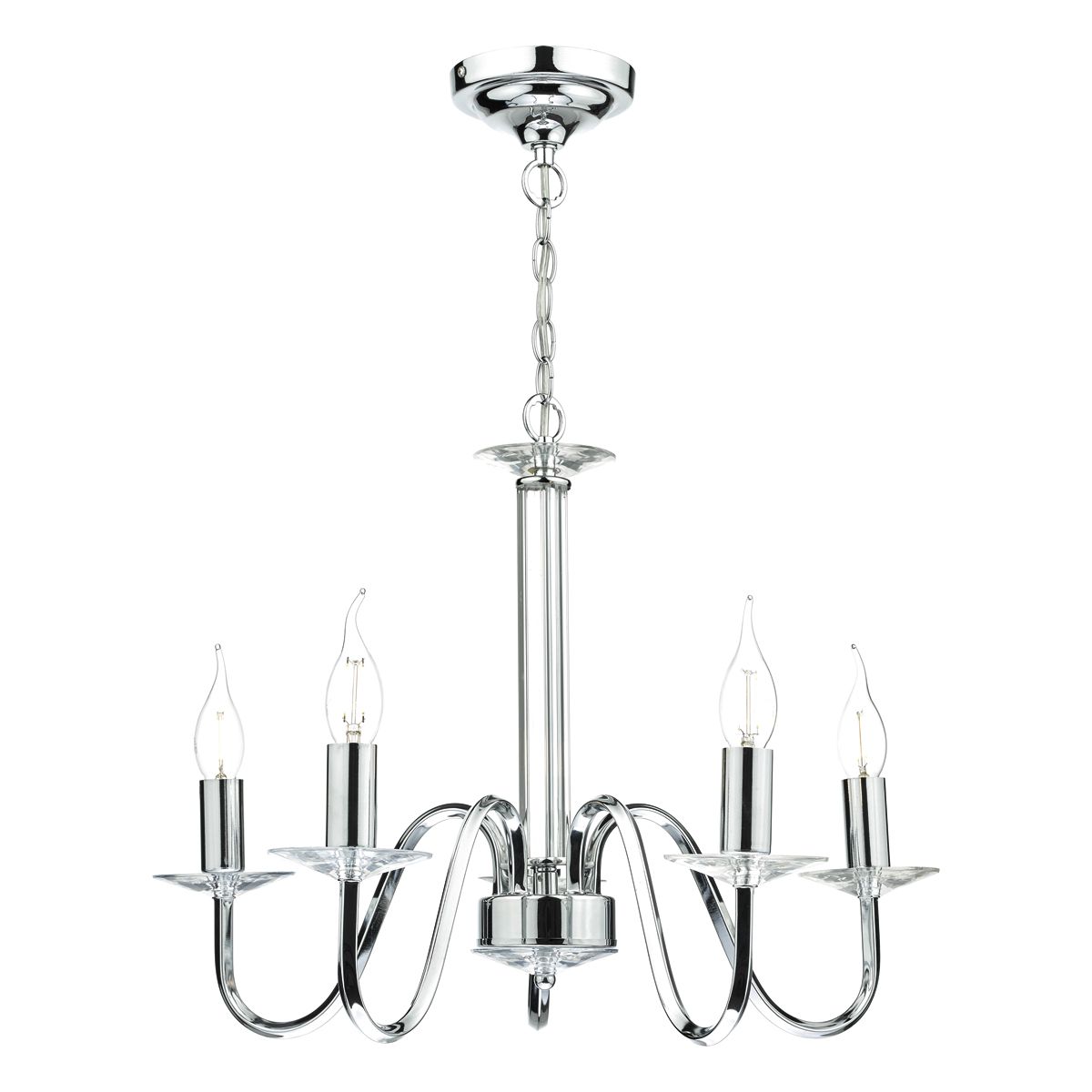 Pique 5 Light Polished Chrome Clear Crystal Detail